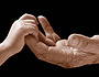 Kinderhand und Seniorenhand / Child hand and senior's hand / bilderbox.at